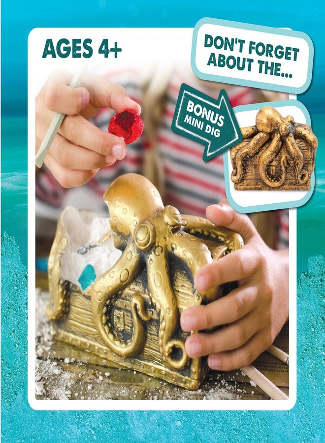 MindWare Dig It Up Discoveries Pirate Mystery Treasure Chest: Giant Discovery Project for Kids - Dig Up 13 Treasures - Includes a Bonus Dig, 2 Chisels and 1 Poster Filled with Pirate Facts and Lore - Image 3